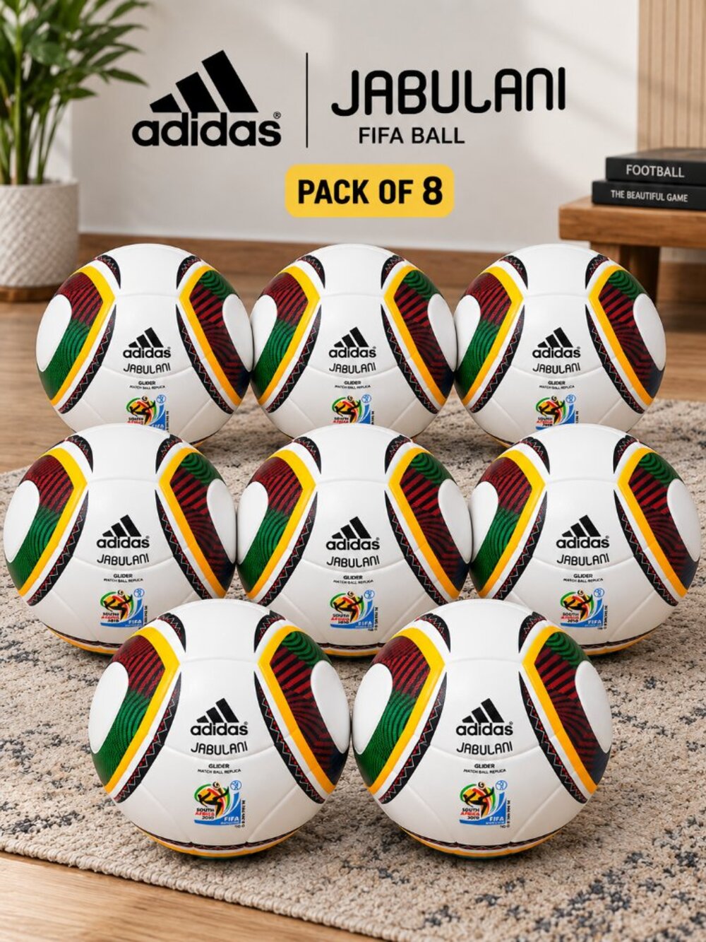 Adidas Jabulani FIFA World Cup 2010 Official Soccer Ball Size 5 Pack of 8